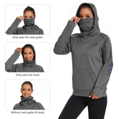 BASSDASH Women’s Fleece Hoodie with Neck Gaiter - Bassdash