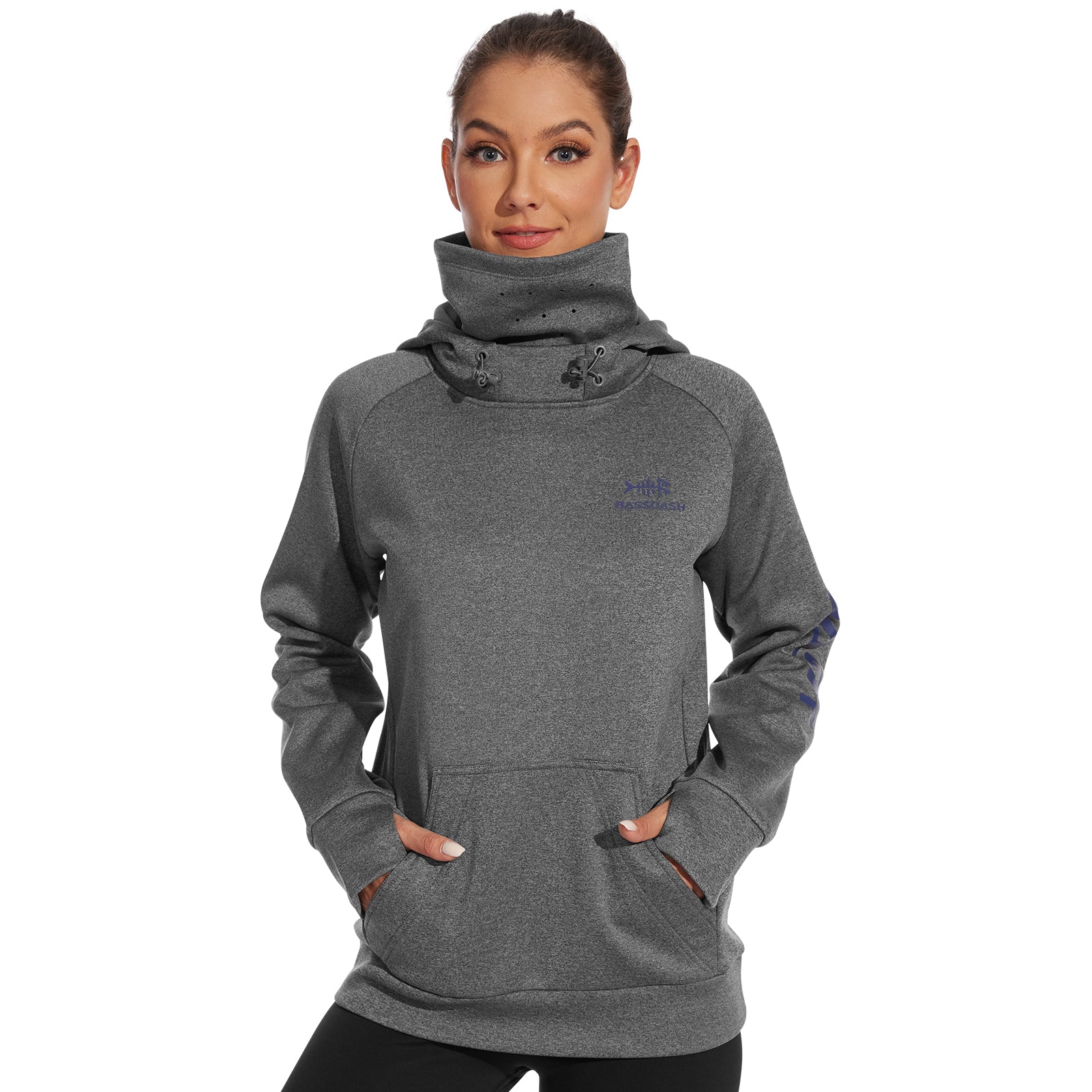 BASSDASH Women’s Fleece Hoodie with Neck Gaiter - Bassdash