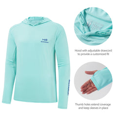 M’s UPF 50+ Long Sleeve Hooded Shirts with Drawstring FS33M