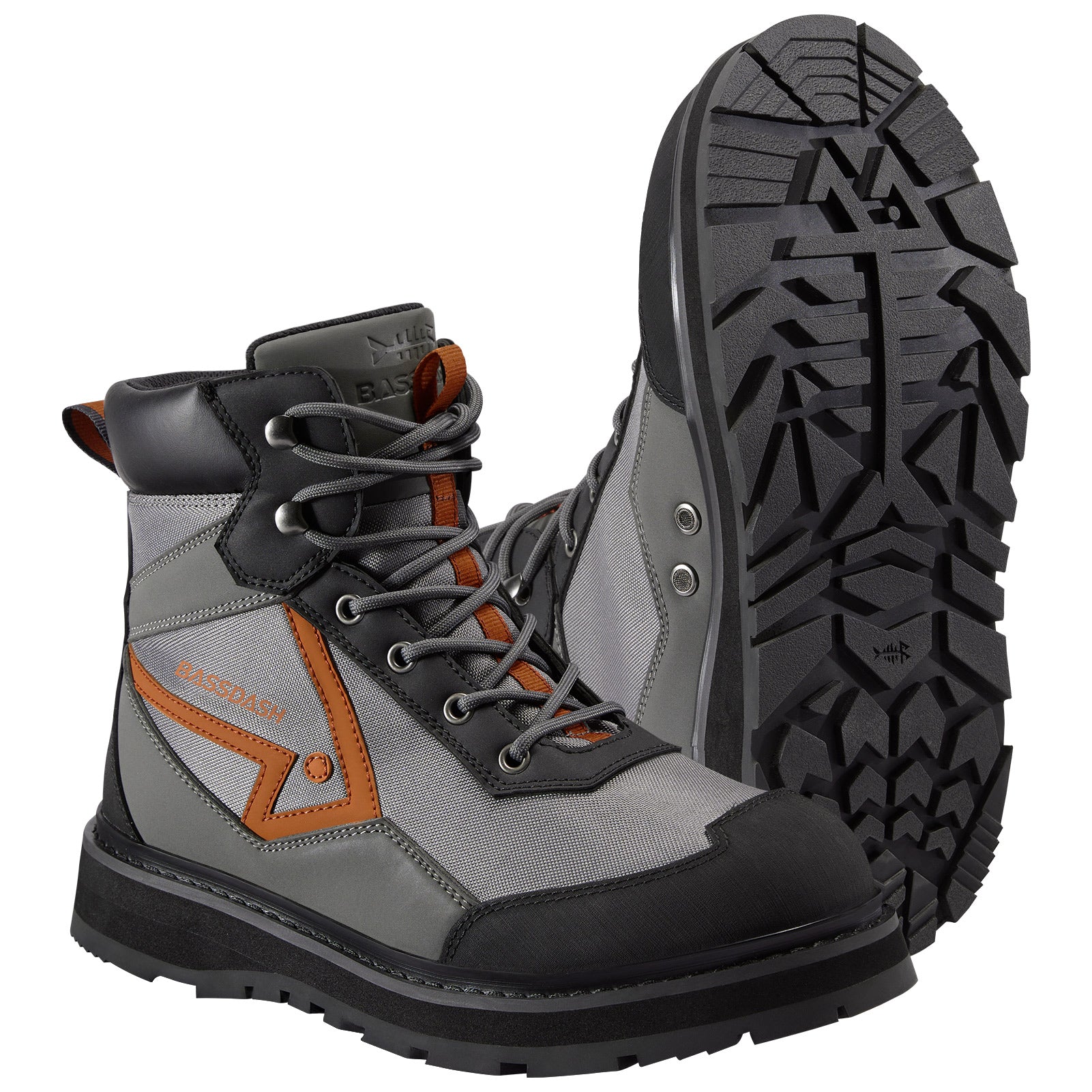 Mens Wading Boots Fly Fishing Wading Shoes with Anti-Slip Rubber Sole Black/Grey / 11