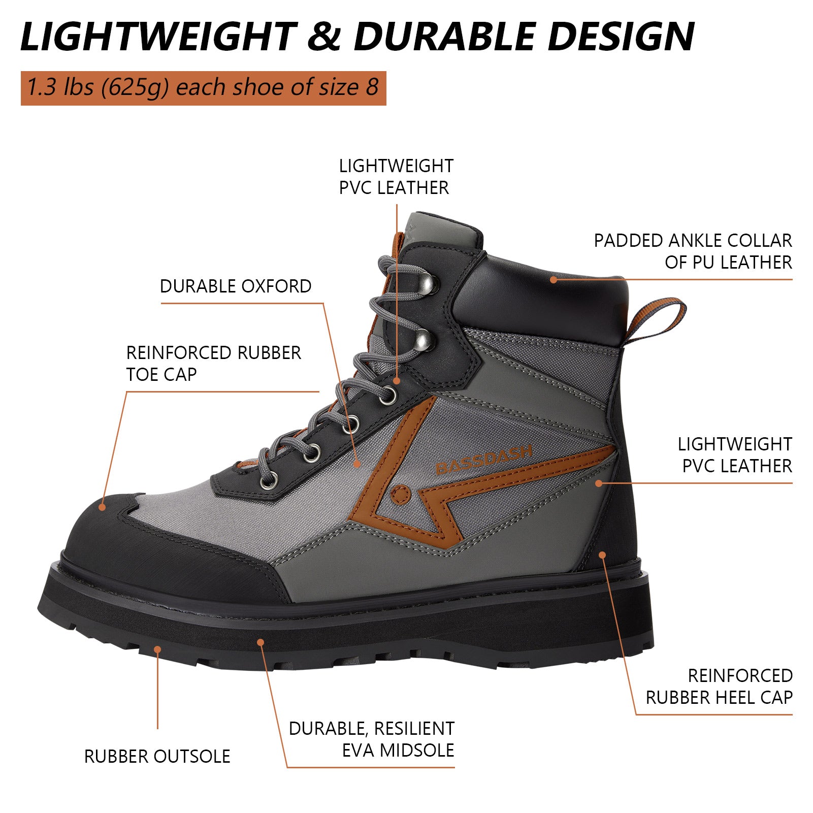 Men's Breathable Outdoor Wading boots , Quick-dry and Non-slip Fishing  Shoes ,For Fishing ,Hiking and Hunting