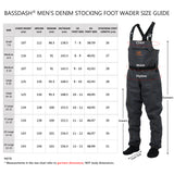 Men’s Denim Breathable Chest Wader Stocking Foot