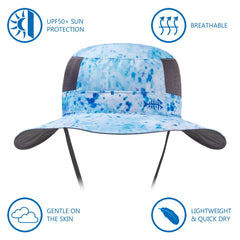 Unisex UPF 50+ Wide Brim Bucket Hat with Detachable Neck Flap FH02 - Bassdash