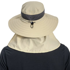 Unisex UPF 50+ Sun Hat with Face Cover & Neck Flap FH09 - Bassdash