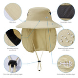 Unisex UPF 50+ Sun Hat with Face Cover & Neck Flap FH09