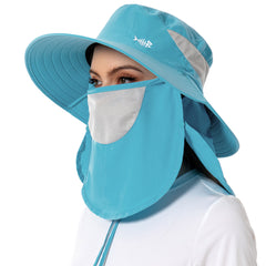 Unisex UPF 50+ Sun Hat with Face Cover & Neck Flap FH09 - Bassdash