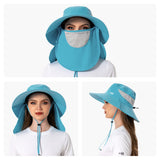 Unisex UPF 50+ Sun Hat with Face Cover & Neck Flap FH09