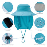 Unisex UPF 50+ Sun Hat with Face Cover & Neck Flap FH09