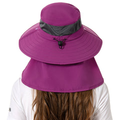 Unisex UPF 50+ Sun Hat with Face Cover & Neck Flap FH09 - Bassdash