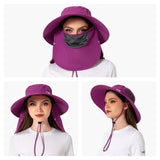 Unisex UPF 50+ Sun Hat with Face Cover & Neck Flap FH09