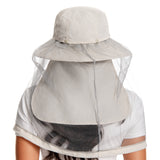 UPF 50+ Mosquito Sun Hat with Neck Flap