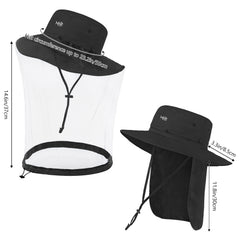 UPF 50+ Mosquito Sun Hat with Neck Flap