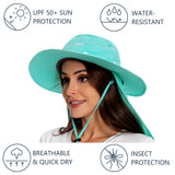 UPF 50+ Mosquito Sun Hat with Neck Flap