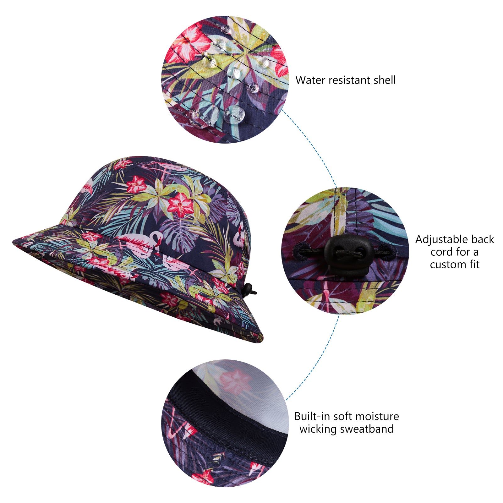 BASSDASH UPF50+ Fishing Bucket Hat for Men Women Lightweight Water  Resistant Packable Outdoor Summer Sun Hats FH13