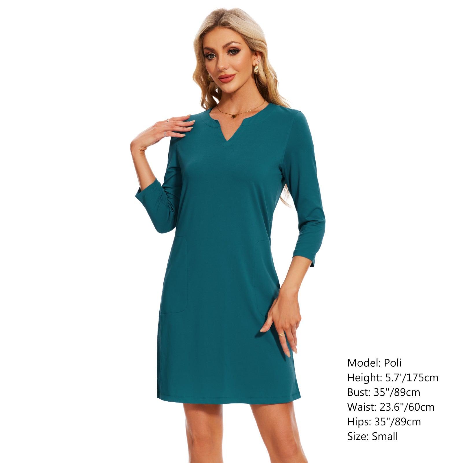 Lightbare Women's UPF 3/4 Sleeve Sun protection Dress LB04W - Bassdash