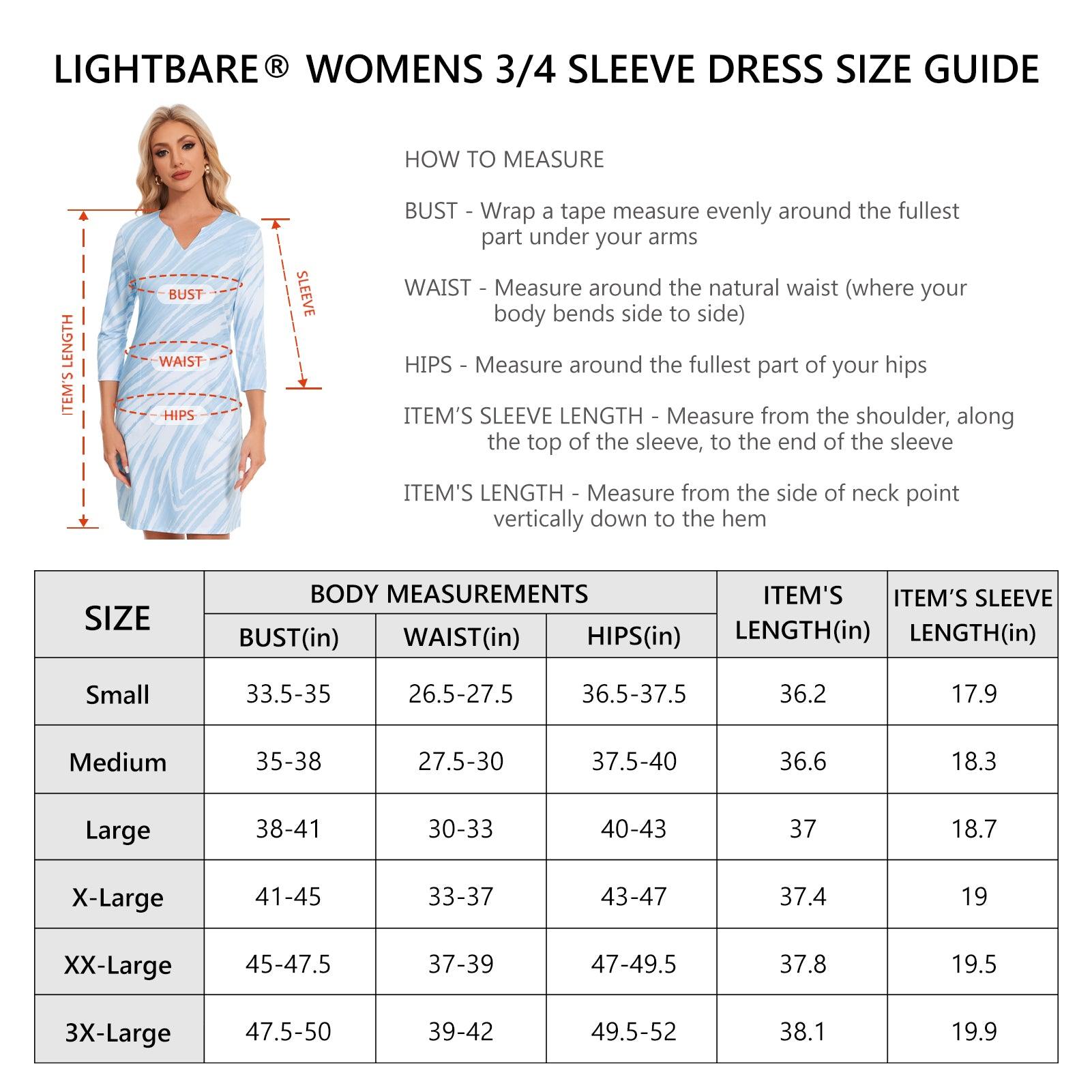 Lightbare Women's UPF 3/4 Sleeve Sun protection Dress LB04W - Bassdash