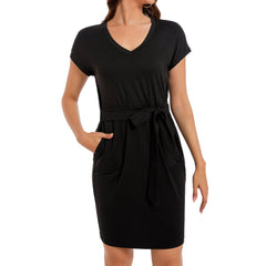 Women's UPF 50+ Short Sleeve Tie Waist Dress LB13W - Bassdash