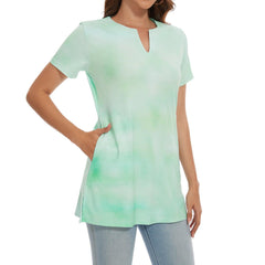 Women's UPF 50+ Short Sleeve Notch Neck Tunic Tops LB14W - Bassdash