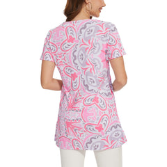 Women's UPF 50+ Short Sleeve Notch Neck Tunic Tops LB14W - Bassdash