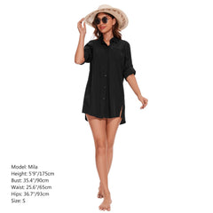 Women's UPF 50+ Long Sleeve Button Down Shirt Dress LB16W - Bassdash