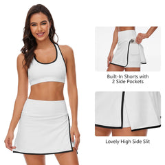 Women's Side Slit Tennis Skirts with Shorts LB17W - Bassdash