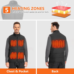 UVSAI Men Heated Vest Water-resistant USB Rechargeable Washable Electric Winter Heating Vests