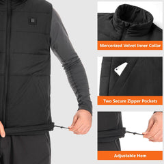 UVSAI Men Heated Vest Water-resistant USB Rechargeable Washable Electric Winter Heating Vests