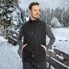 UVSAI Men Water-resistant USB Rechargeable Electric Winter Heating Vests (Battery Pack Not Included）