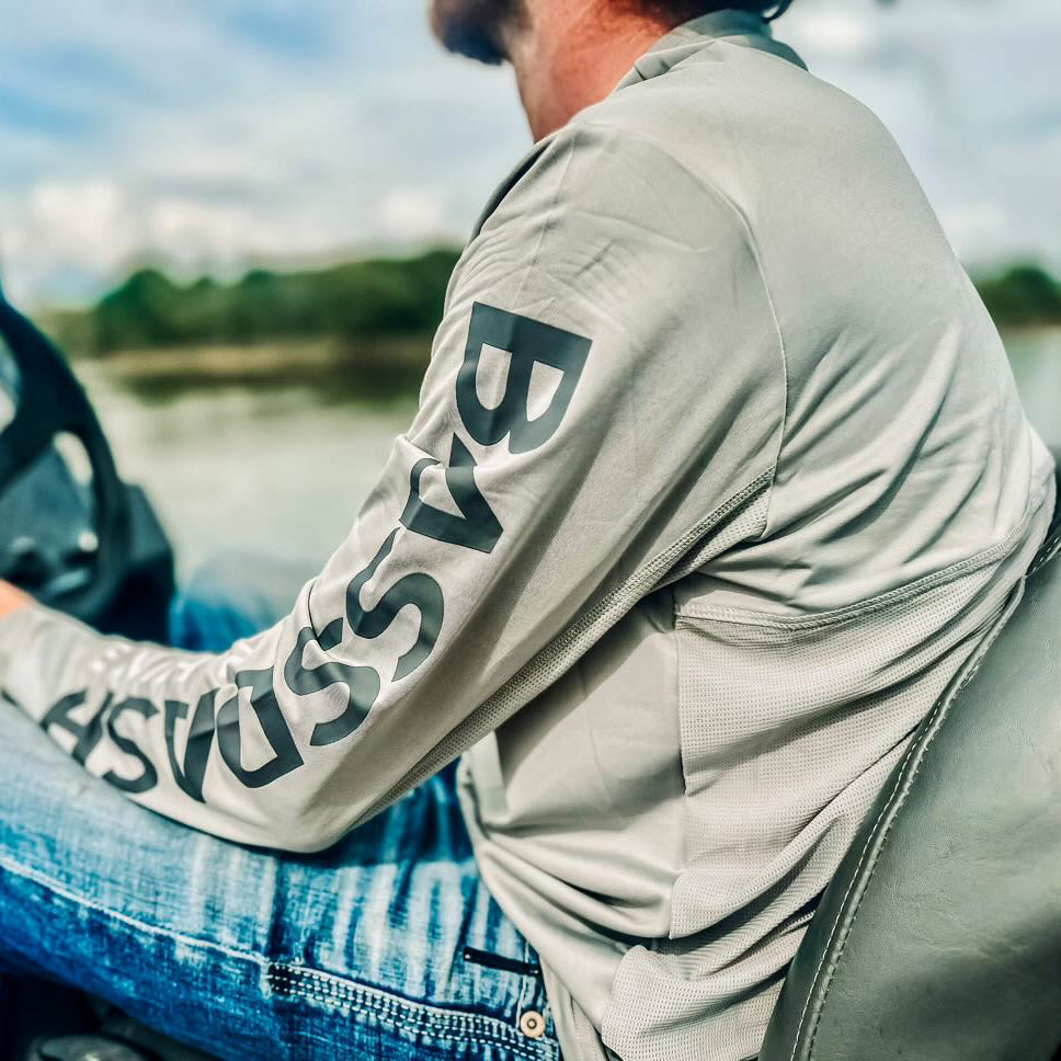 Dixie Land Outdoors Bass hunter fishing Microfiber long sleeve t shirt 50+  uv