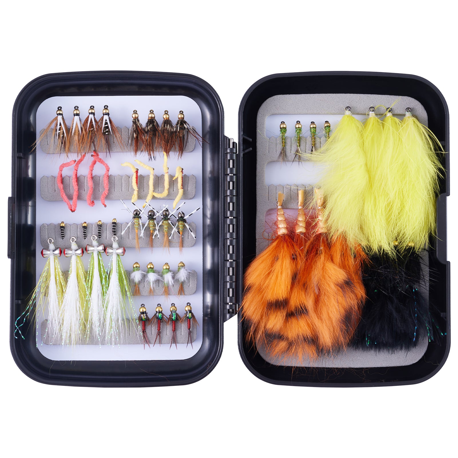 52-Piece Wet Flies Assortment Fly Nymphs and Streamers with Fly Box - 52pcs  Nymphs & Streamers Assortment