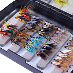 56-Piece Wet Flies Assortment with Fly Box - Bassdash