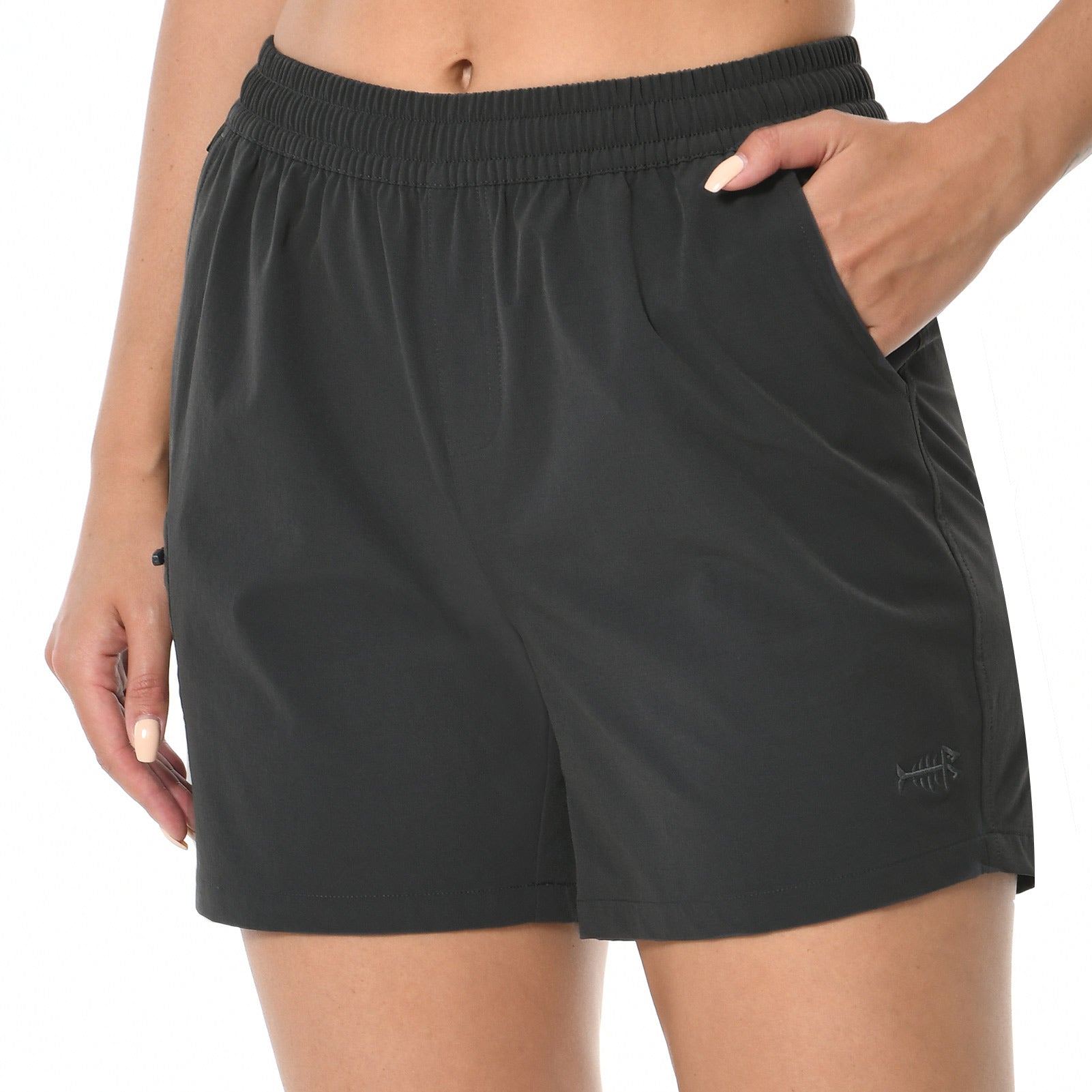 Women's 50+ Quick Dry UPF 50+ Cargo Shorts FP04W, Dark Grey / X-Small