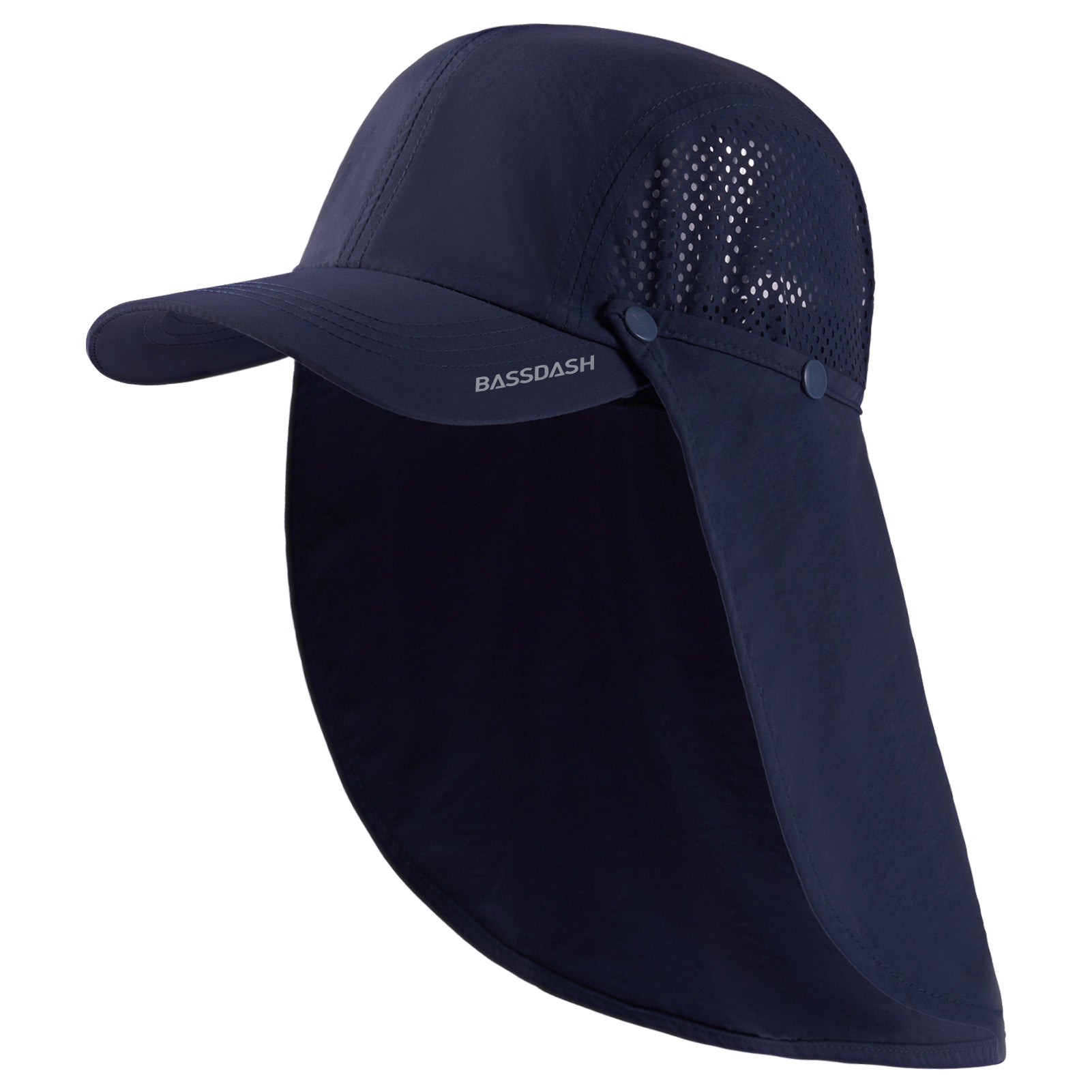 Packable Sun Hat with Removable Neck Flap | Bassdash Fishing Dark Blue with Foldable Brim / One Size