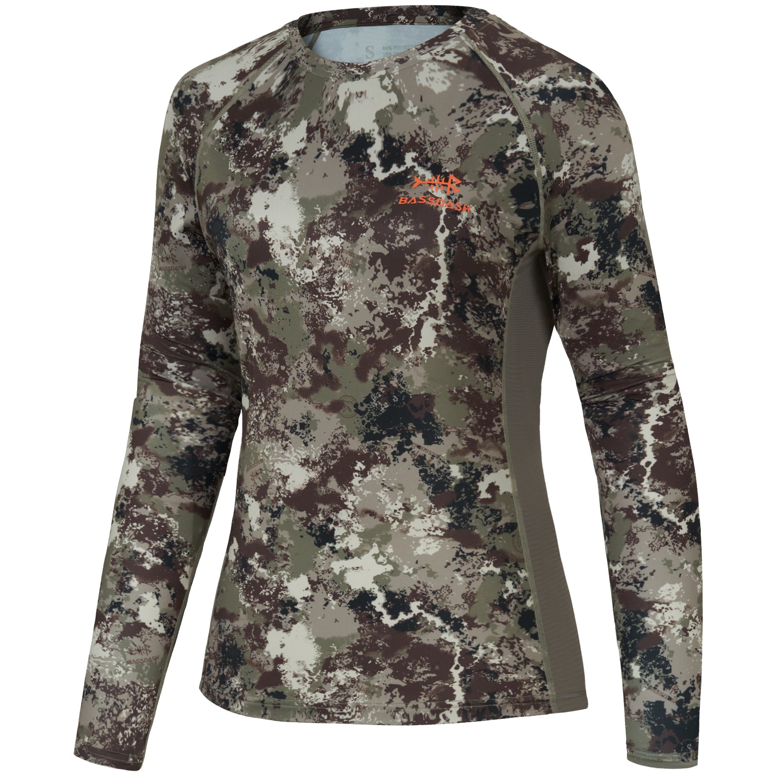 Women's Hunting Camo Long Sleeve UV Shirts FS13W, Grunge Camo / XX-Large