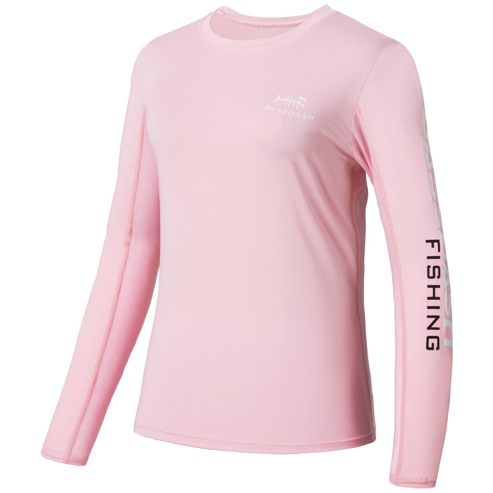 Women's UPF 50+ Long Sleeve Shirts FS03W Pink/White Logo / XX-Large