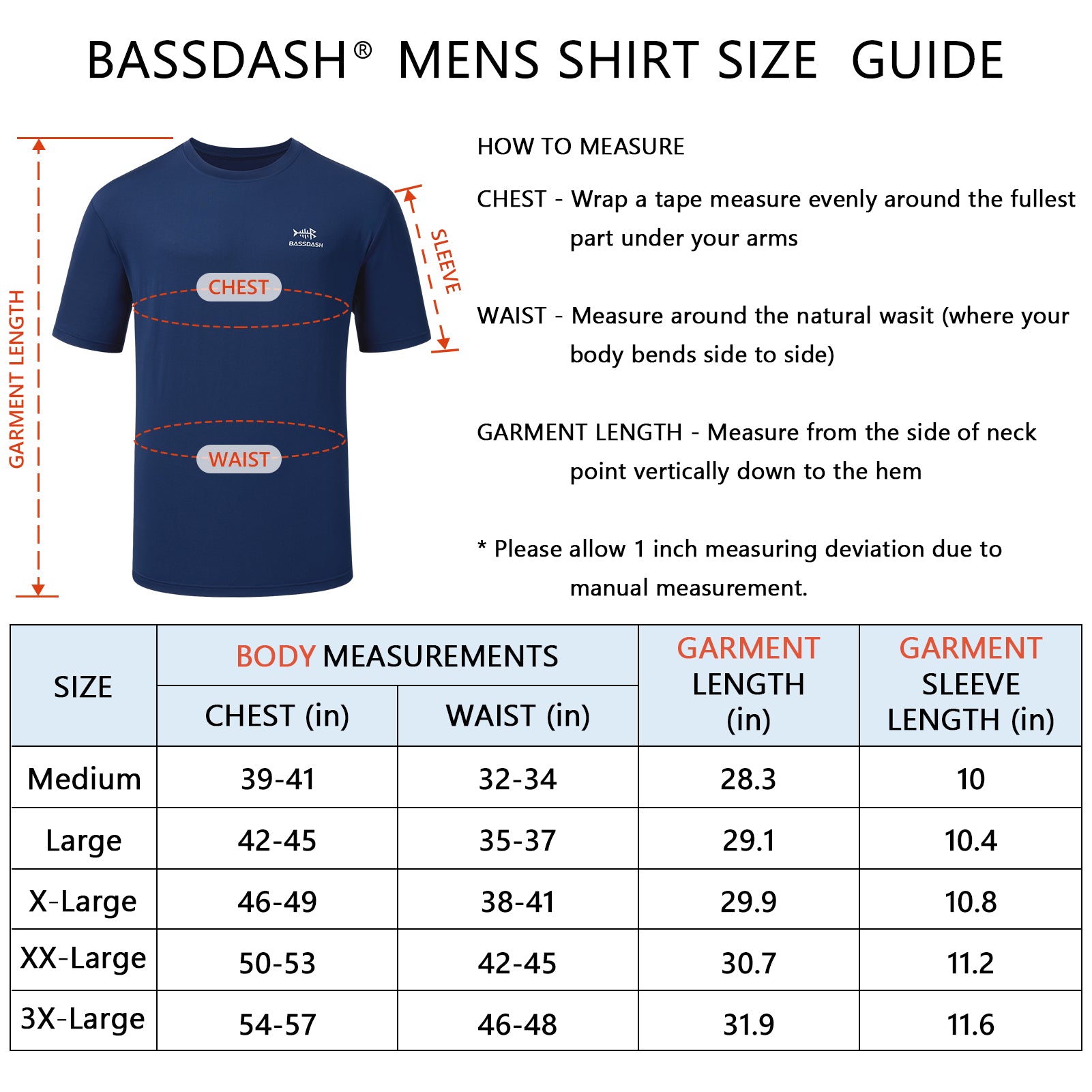 Men's UPF 50+ Short Sleeve T-Shirts FS27M, Dark Blue / Medium
