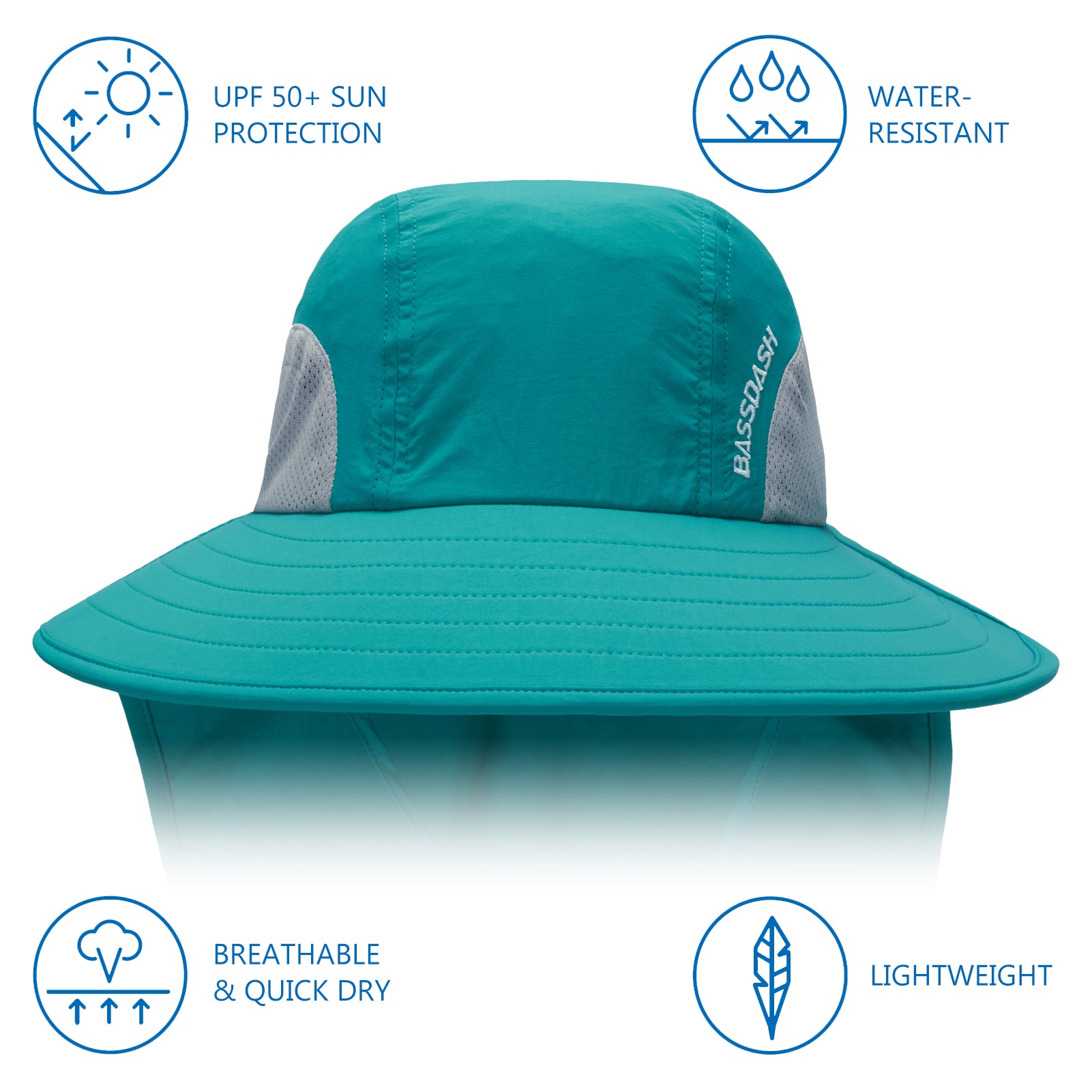  BASSDASH UPF 50+ Sun Fishing Hat Water Resistant