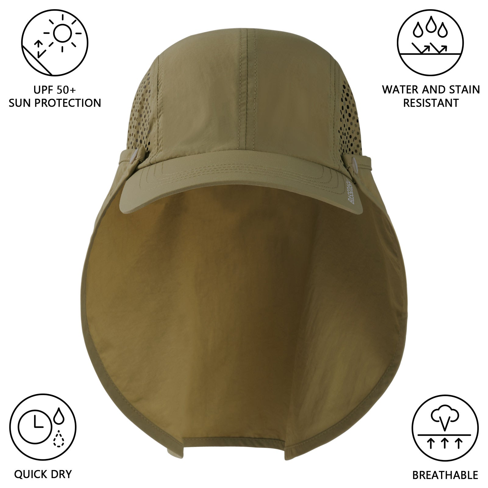 Fishing Hat Sun Protection Hat - Premium Upf 50+ Foldable Flap Cover Boonie  Hat For Men & Women Beige
