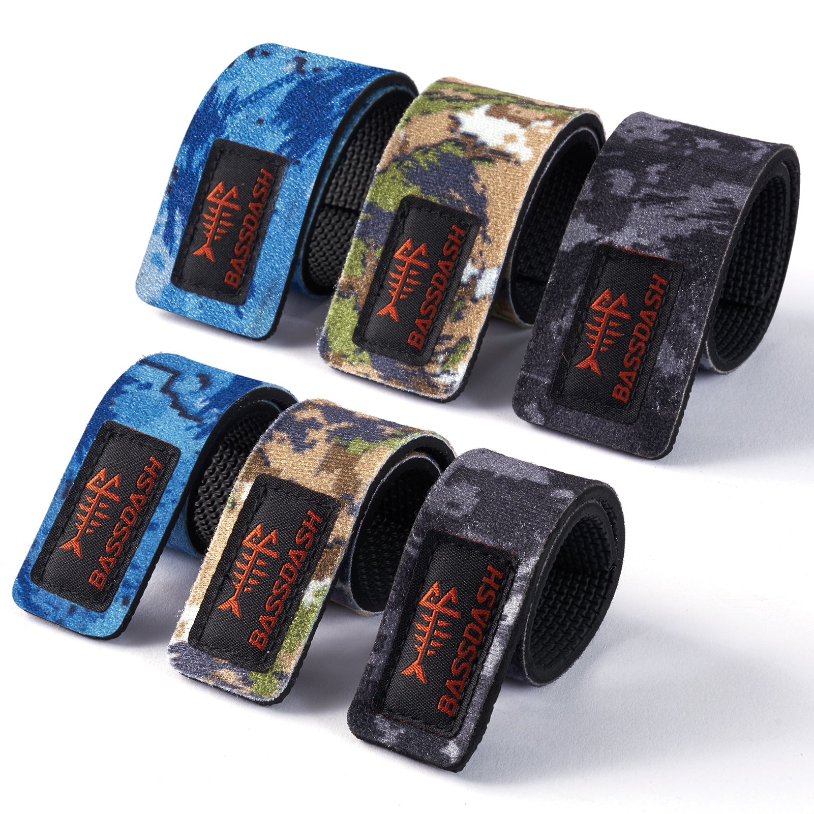Fishing Rod Straps 6-Pack - 6-Pack in Three Camo Colors (OHN)