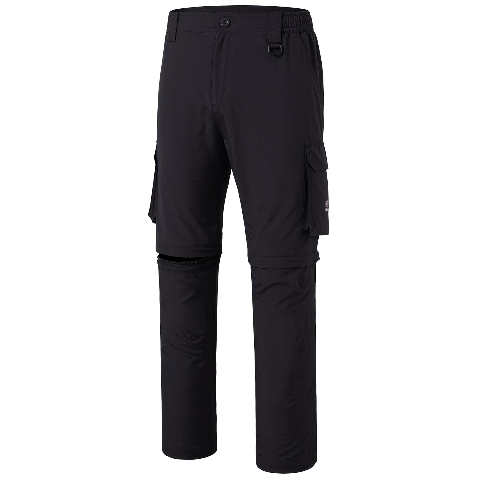 Men’s UPF 50+ Quick Dry Convertible Pants FP02M, Black / 38W×32L