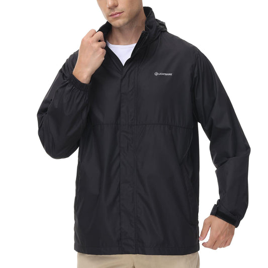 Lightbare Men's Water Resistant Ripstop Rain Coat LB02M - Bassdash