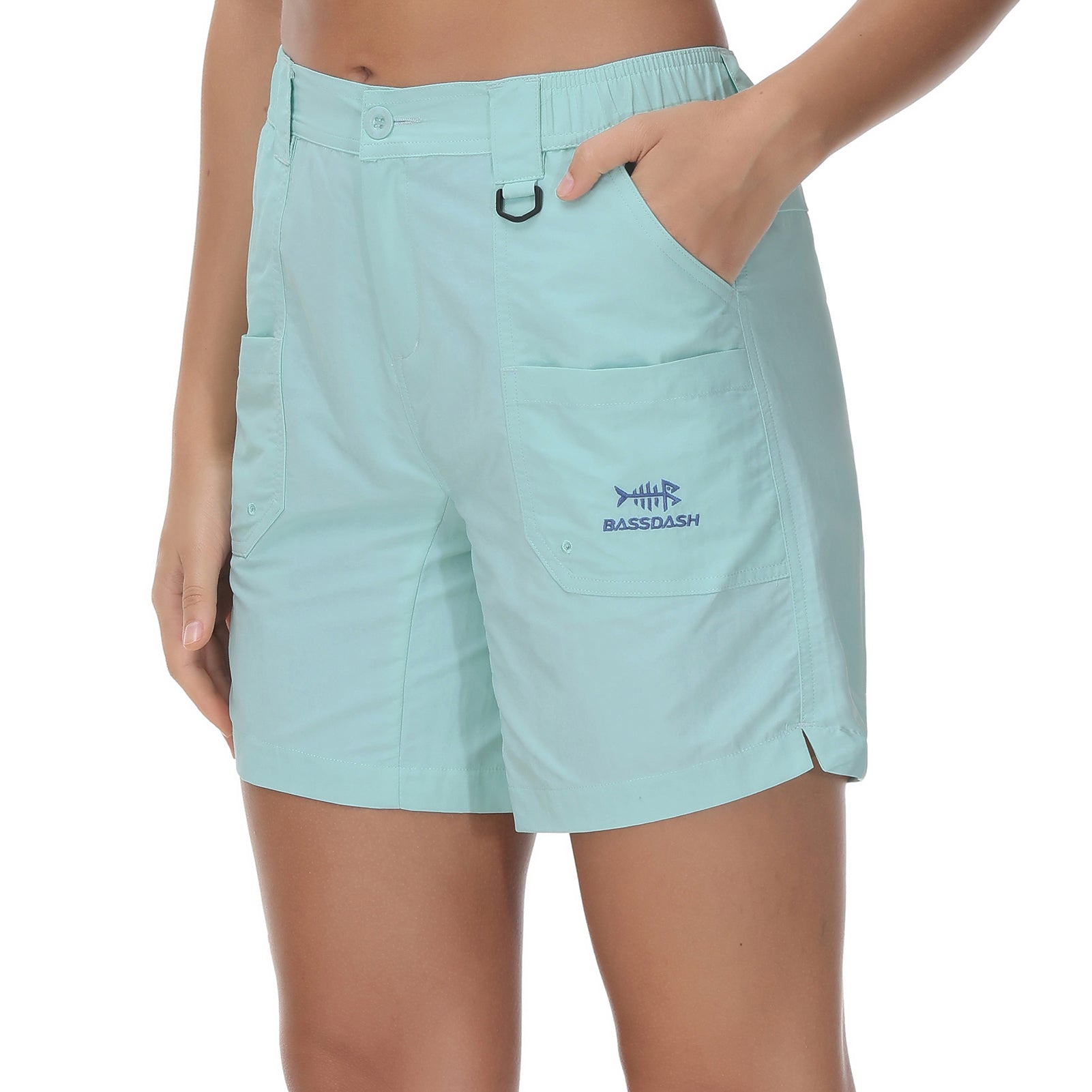 Women's UPF 50+ Quick Dry Fishing Shorts FP03W, Seafoam / X-Large