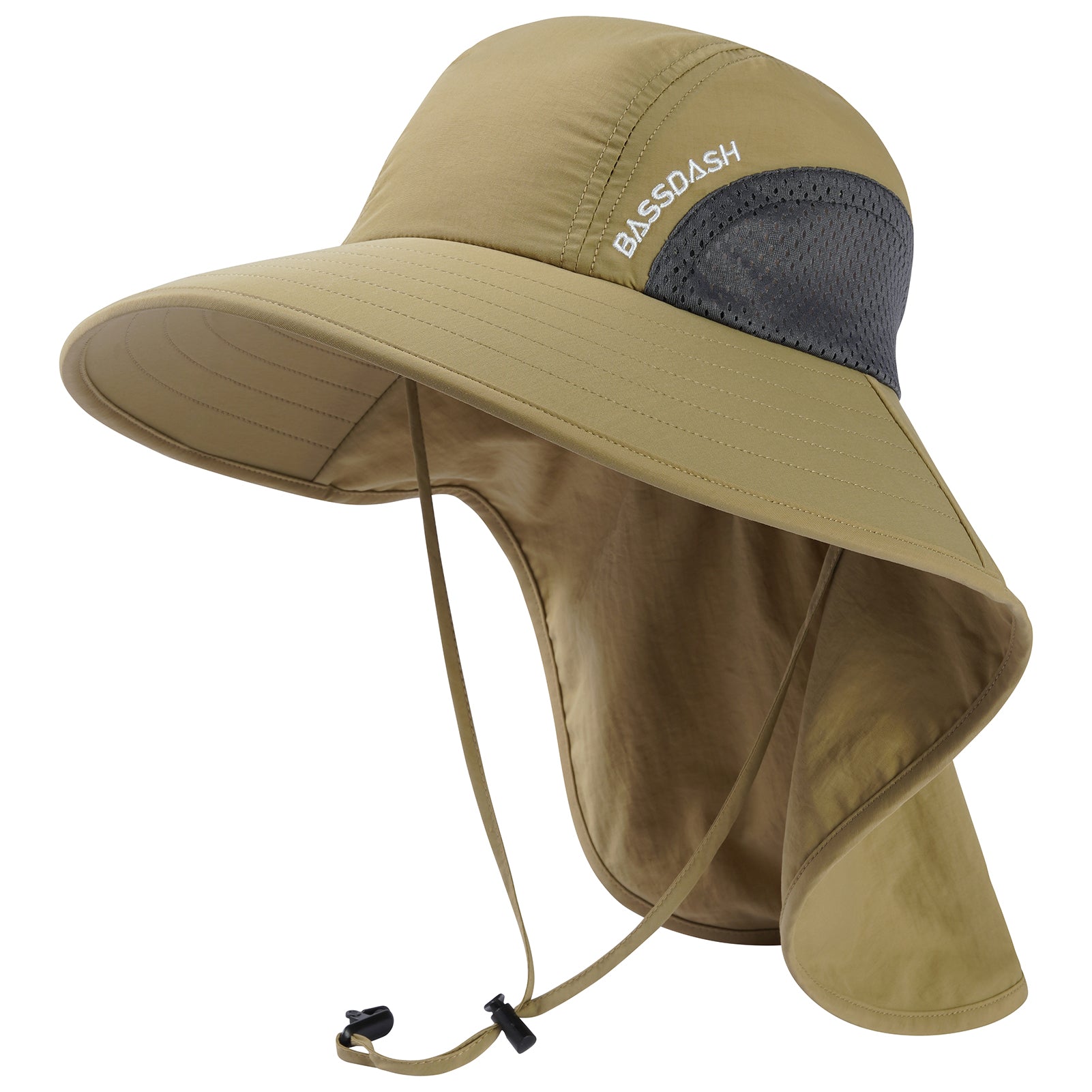 Unisex UPF 50+ Water Resistant Sun Hat with Neck Flap FH06, Dark Khaki