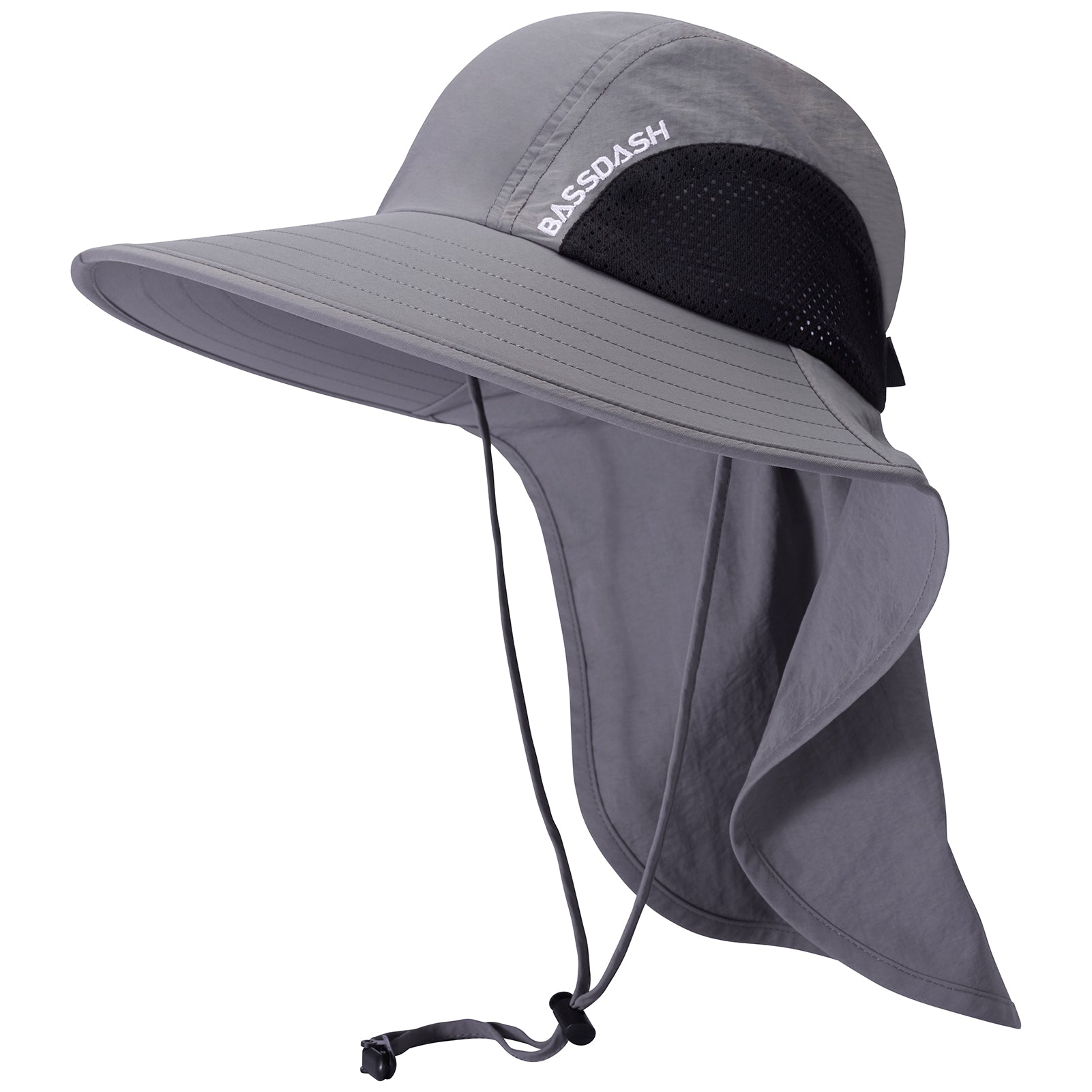 Bassdash Foldable UPF 50+ Fishing Hats with Removable Neck Flap Fh12, Dark Blue with Unfoldable Brim / One Size