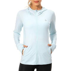 Lightbare Women's UPF 50+ Sun Protection Full Zip Hoodie Jacket - Bassdash