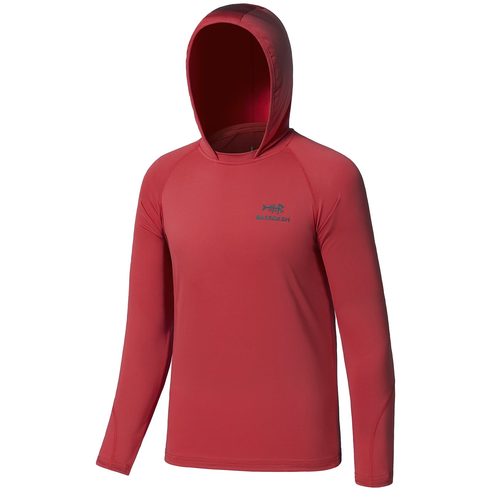 Youth UPF50+ Long Sleeve Fishing Hoodie Shirt FS03Y, Watermelon Red / Large