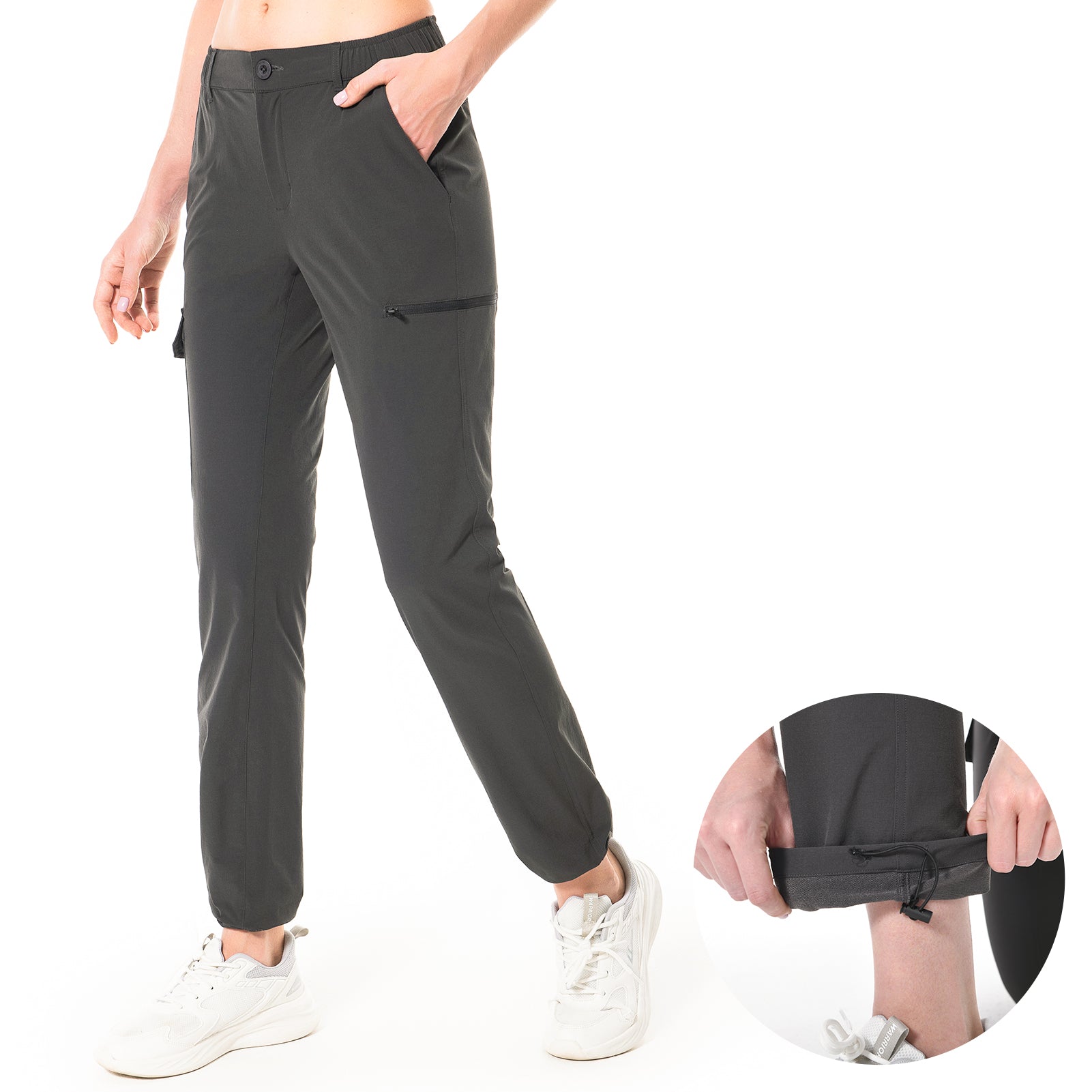 Gopune Women's Outdoor Hiking Pants Lightweight Quick Dry Water Resistant  Mountain Trouser X-Large Deep Grey