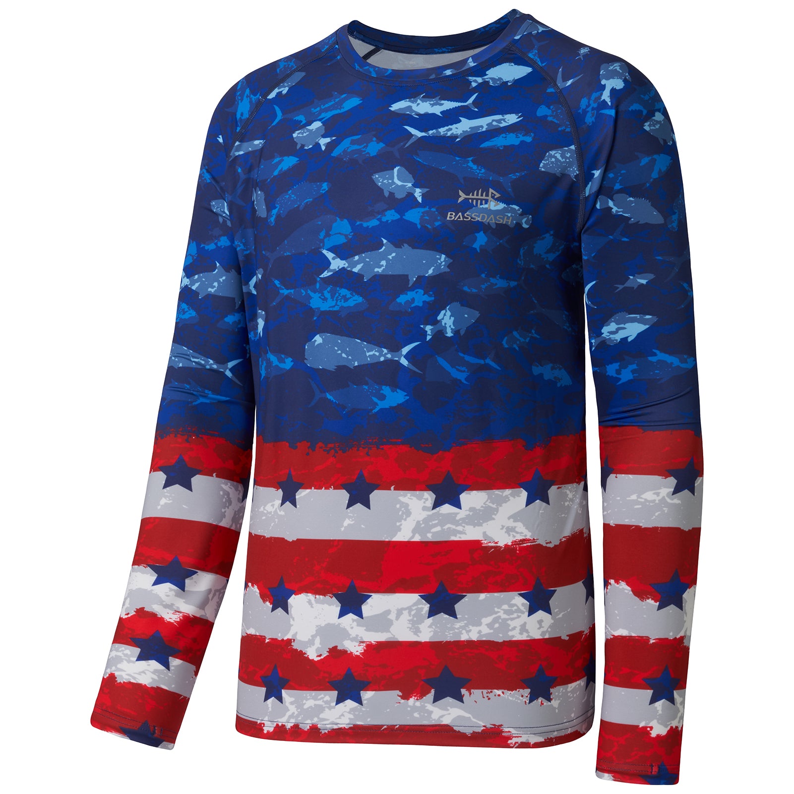 Men's UPF 50+ Segment Print Fishing Shirt FS12M Blue Camo / Medium