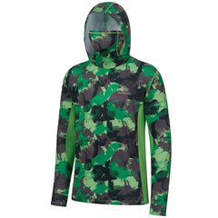 Men's UPF 50+ Camo Fishing Hoodie Shirts with Face Cover FS25M - Bassdash