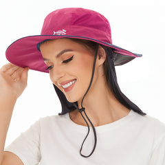 Women's UPF 50+ Sun Hat with Ponytail Hole Neck Flap FH05W - Bassdash